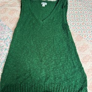 Green Knit Sleeveless Top